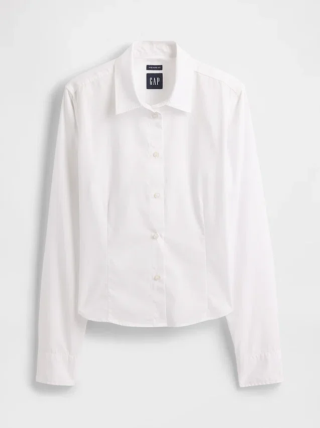 Camisa ajustada corta de algodón orgánico