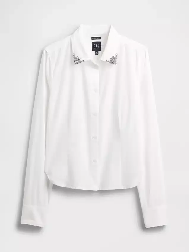 Camisa ajustada corta de algodón orgánico