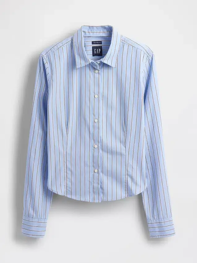 Camisa ajustada corta de algodón orgánico