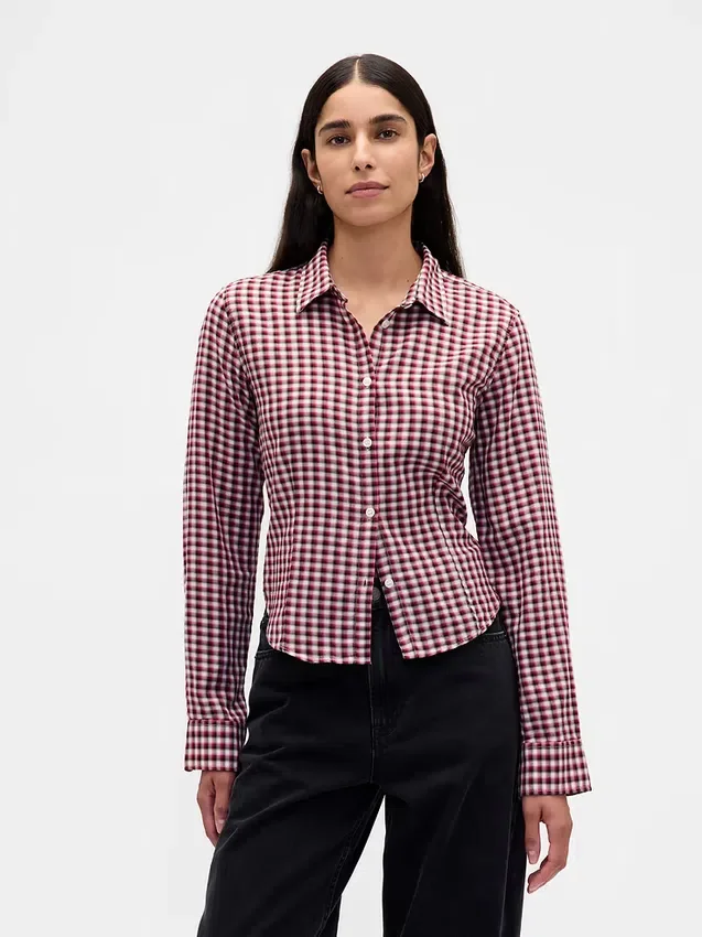 Camisa ajustada de franela a cuadros