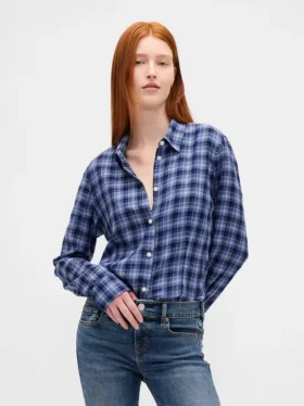 Camisa ajustada de franela a cuadros