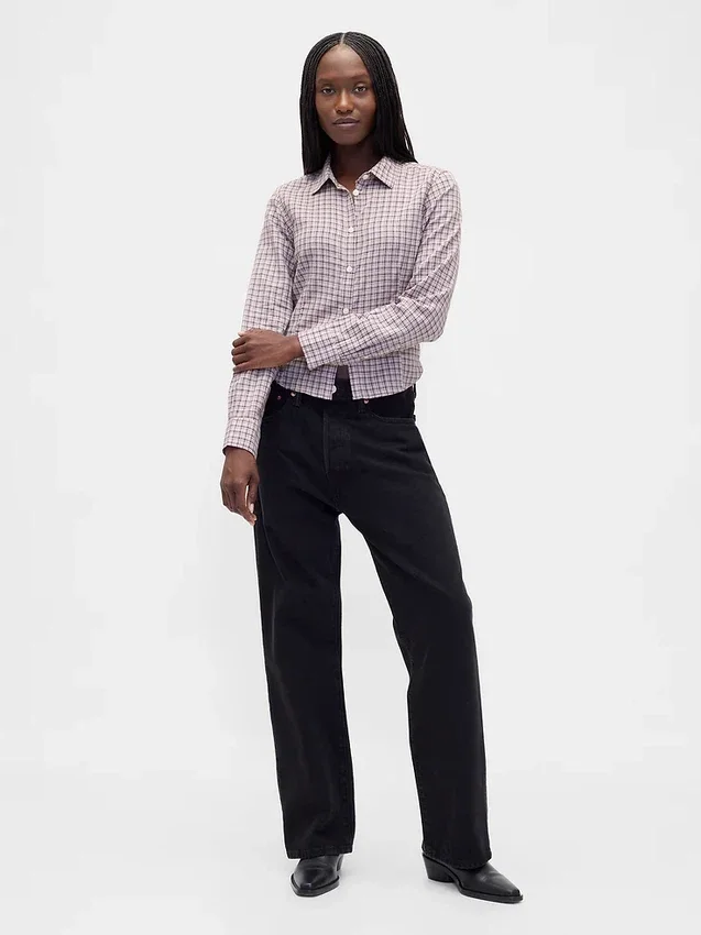 Camisa ajustada de franela a cuadros