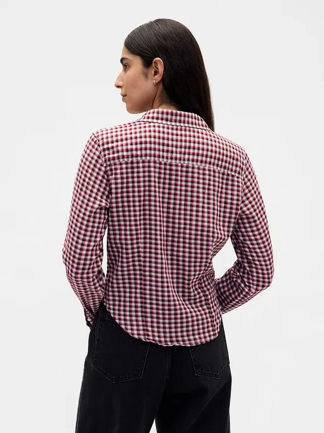 Camisa ajustada de franela a cuadros