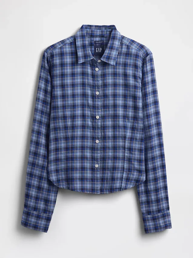 Camisa ajustada de franela a cuadros