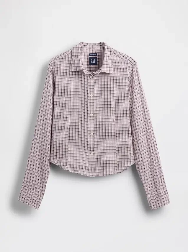 Camisa ajustada de franela a cuadros