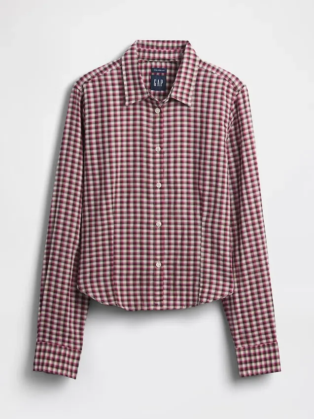 Camisa ajustada de franela a cuadros