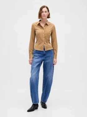 Camisa ajustada de gamuza vegana