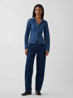 Camisa ajustada de mezclilla