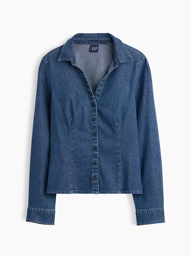 Camisa ajustada de mezclilla