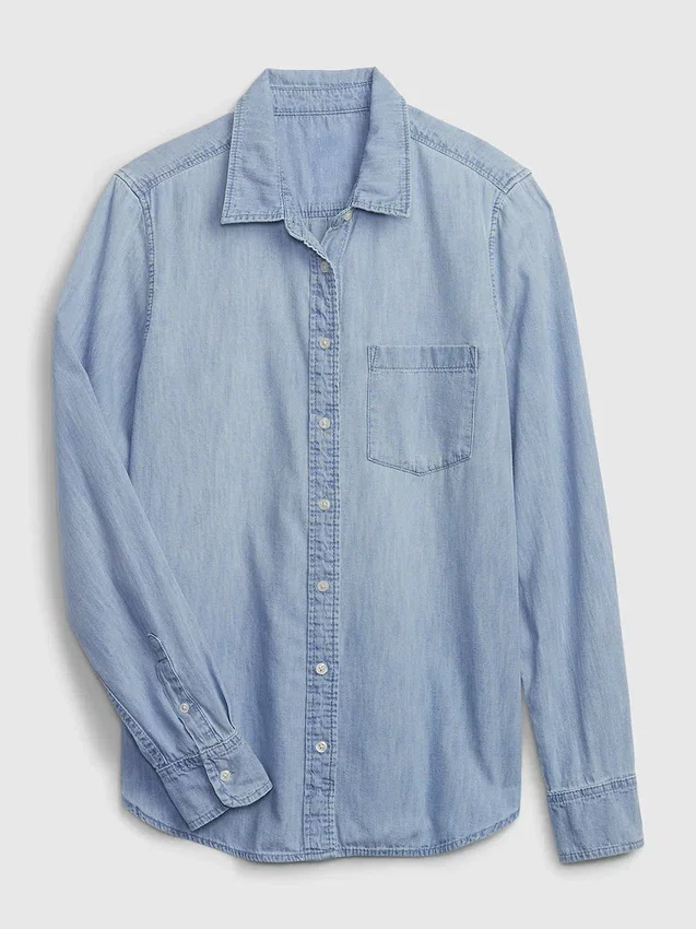 Camisa clásica de mezclilla de algodón orgánico