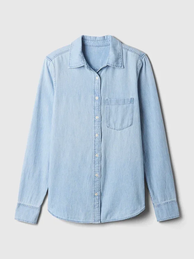 Camisa clásica de mezclilla de algodón orgánico