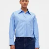 Camisa corta de algodón orgánico con dobladillo recto