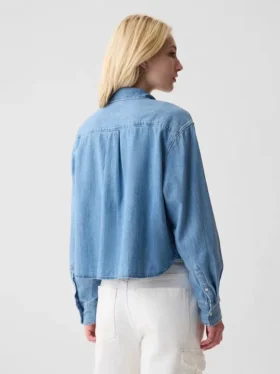 Camisa corta de mezclilla