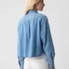 Camisa corta de mezclilla