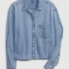 Camisa corta de mezclilla