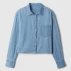 Camisa corta de mezclilla