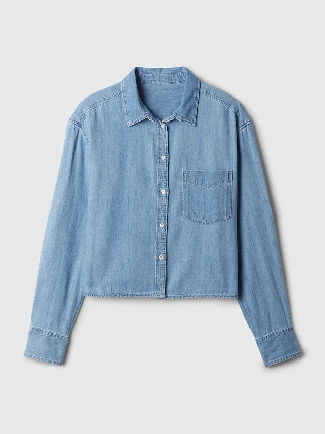 Camisa corta de mezclilla