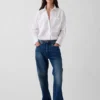 Camisa corta oversize de popelín de algodón orgánico