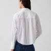 Camisa corta oversize de popelín de algodón orgánico