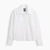 Camisa corta oversize de popelín de algodón orgánico