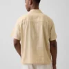 Camisa de algodón dobby con corte holgado y dobladillo recto