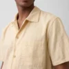 Camisa de algodón dobby con corte holgado y dobladillo recto