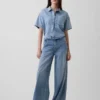 Camisa de campamento oversize de mezclilla ultrasuave