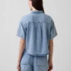 Camisa de campamento oversize de mezclilla ultrasuave