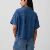 Camisa de campamento oversize de mezclilla ultrasuave