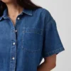Camisa de campamento oversize de mezclilla ultrasuave