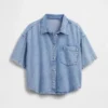 Camisa de campamento oversize de mezclilla ultrasuave