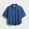 Camisa de campamento oversize de mezclilla ultrasuave