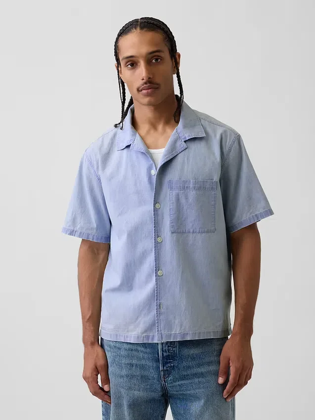 Camisa de chambray estilo resort