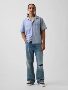 Camisa de chambray estilo resort