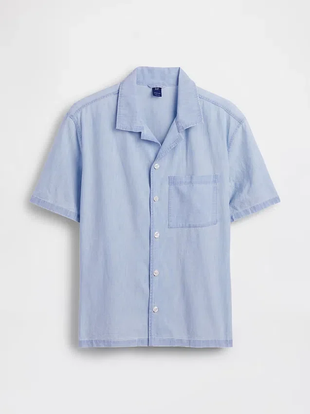 Camisa de chambray estilo resort