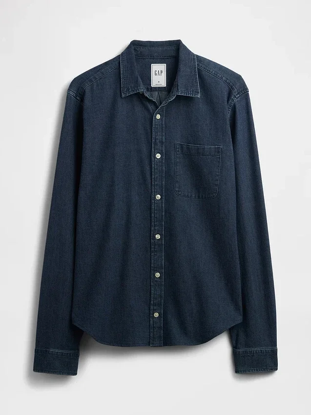 Camisa de mezclilla con bolsillos