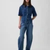 Camisa de mezclilla ultrasuave con bolsillos