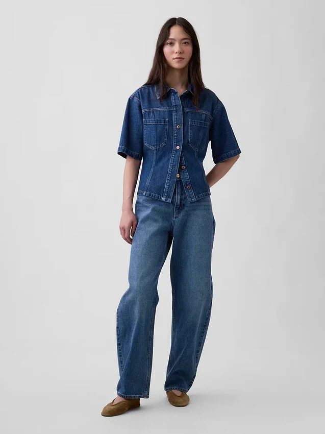 Camisa de mezclilla ultrasuave con bolsillos