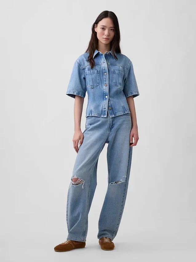 Camisa de mezclilla ultrasuave con bolsillos