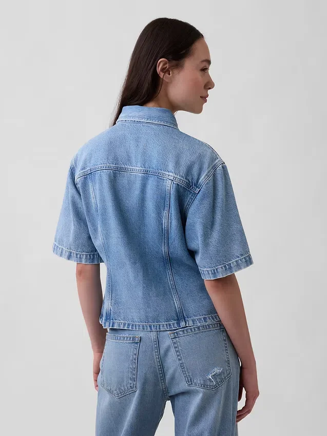Camisa de mezclilla ultrasuave con bolsillos