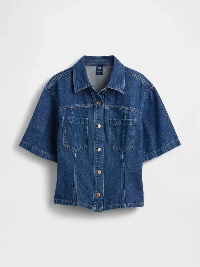 Camisa de mezclilla ultrasuave con bolsillos