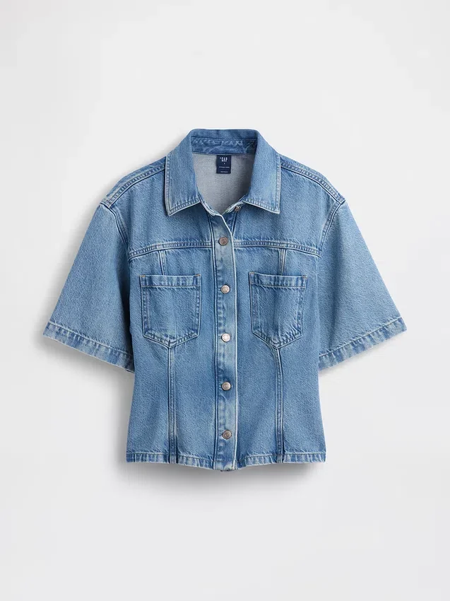 Camisa de mezclilla ultrasuave con bolsillos