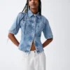Camisa de mezclilla ultrasuave con bolsillos