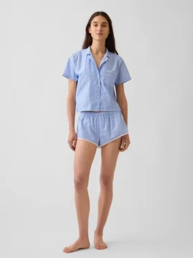 Camisa de pijama corta de popelín