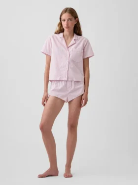 Camisa de pijama corta de popelín