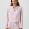 Camisa de pijama corta oversize de popelín