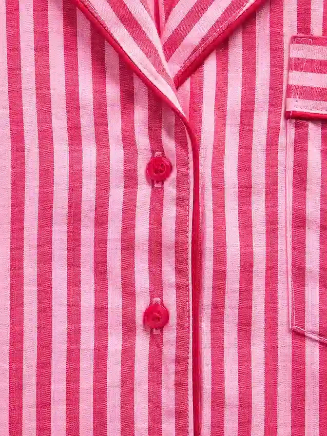 Camisa de pijama de popelín a rayas holgada de GAP × Summer Fridays