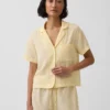 Camisa de pijama oversize de gasa arrugada