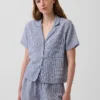 Camisa de pijama oversize de gasa arrugada