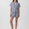 Camisa de pijama oversize de gasa arrugada